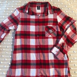 San Francisco 49’s plaid shirt